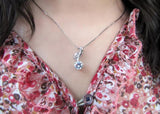 925 Sterling Silver Zircon Flower Choker Necklace