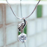 925 Sterling Silver Zircon Flower Choker Necklace