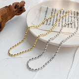 925 Silver White/Gold Lucky Oval Olive Beads Ball Choker Necklace