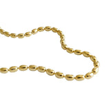 925 Silver White/Gold Lucky Oval Olive Beads Ball Choker Necklace