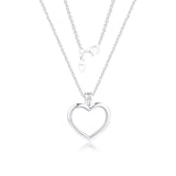 925 Sterling Silver Large Floating Locket Heart Pendant Necklace