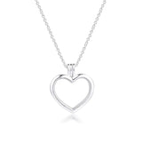 925 Sterling Silver Large Floating Locket Heart Pendant Necklace