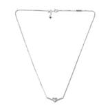 925 Sterling Silver Sparkling Wishbone Heart Collier Necklace
