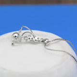 925 Silver Pearl Pendant Zircon Flower Choker Necklace