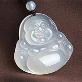 Jade Chalcedony Buddha Pendant Necklace for Men Women