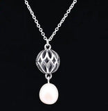 925 Silver Ball Pearl Necklace for Women