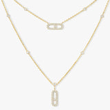 925 Silver Diamond Necklace Double Layer Necklace for Women