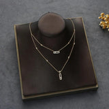 925 Silver Diamond Necklace Double Layer Necklace for Women