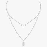 925 Silver Diamond Necklace Double Layer Necklace for Women