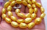 11mm Golden Baroque Freshwater Pearls Necklace B479 Women Gift