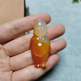 Chalcedony Buddha Jade Pendant Necklace Hand Carved Prayed Jewelry
