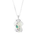 S925 Silver Jade Pendant Necklace Elegant Female Collarbone Chain Jewelry