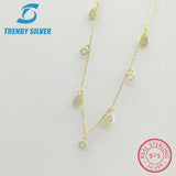 925 Silver Pendant Necklace Choker with Cubic Zircon