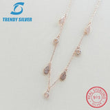 925 Silver Pendant Necklace Choker with Cubic Zircon