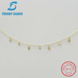 925 Silver Pendant Necklace Choker with Cubic Zircon
