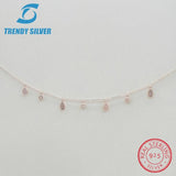 925 Silver Pendant Necklace Choker with Cubic Zircon