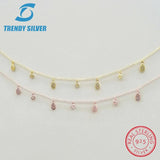 925 Silver Pendant Necklace Choker with Cubic Zircon