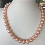 Baroque Pink Pearl Necklace 18in 14K