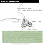 925 Silver Bicycle Pendant Necklace 18 Inch