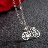 925 Silver Bicycle Pendant Necklace 18 Inch