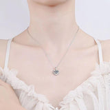 Smyoue 1.0ct Moissanite Heart Necklace S925 Silver Pendant