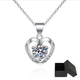 Smyoue 1.0ct Moissanite Heart Necklace S925 Silver Pendant