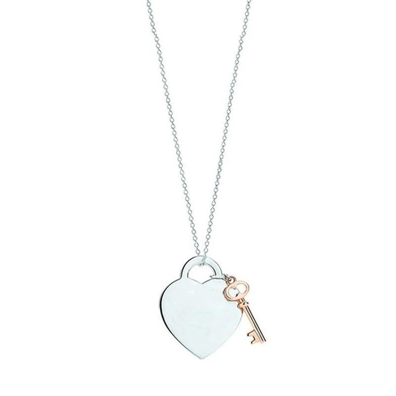 925 Silver Green Pink Enamel Heart Pendant Necklace - Original Holiday Gift