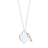 925 Silver Green Pink Enamel Heart Pendant Necklace - Original Holiday Gift