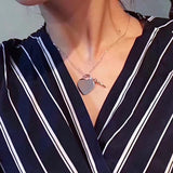 925 Silver Green Pink Enamel Heart Pendant Necklace - Original Holiday Gift