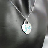 925 Silver Green Pink Enamel Heart Pendant Necklace - Original Holiday Gift