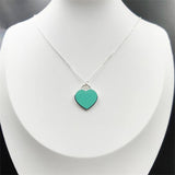 925 Silver Green Pink Enamel Heart Pendant Necklace - Original Holiday Gift