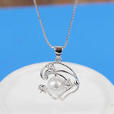 925 Silver Zircon Flower Choker Pendant Necklace for Women