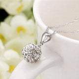 Long Zircon Necklace Micro-Set Pendant Sterling Silver Jewelry