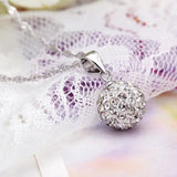 Long Zircon Necklace Micro-Set Pendant Sterling Silver Jewelry