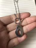 925 Sterling Silver Geometric Pendant Long Necklace