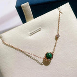 Personality Bead Necklace Women's Red Agate Green Malachite