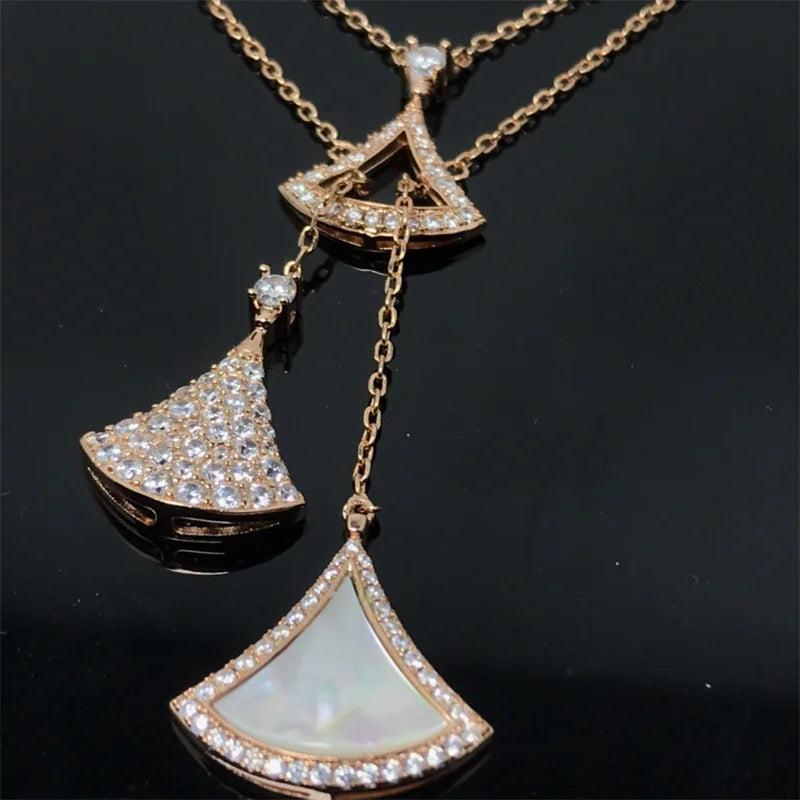 Titanium Steel Double Layer Skirt Necklace for Women