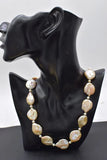 Freshwater Pearl Pink Reborn Keshi Flat Baroque Necklace