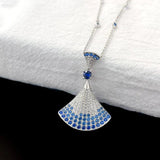 Silver Classic Gradient Big Skirt Pendant Necklace Charm for Women