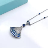 Silver Classic Gradient Big Skirt Pendant Necklace Charm for Women