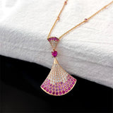 Silver Classic Gradient Big Skirt Pendant Necklace Charm for Women