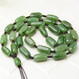 Natural Hetian Jade Hanging Rope Raw Stone Bead Necklace