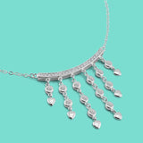 Noble Women's 925 Silver Tassel Water Drop Necklace