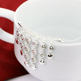 Noble Women's 925 Silver Tassel Water Drop Necklace