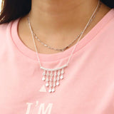 Noble Women's 925 Silver Tassel Water Drop Necklace