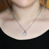 925 Silver Heart Clavicle Chain Necklace Women's Fine Jewelry