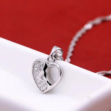 925 Silver Heart Clavicle Chain Necklace Women's Fine Jewelry