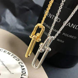 925 Silver U-shaped Pendant Necklace Christmas Gift for Women