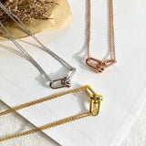 925 Silver U-shaped Pendant Necklace Christmas Gift for Women