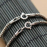 S925 Sterling Silver Necklace Vintage Chain Retro Thai Silver Hypoallergenic